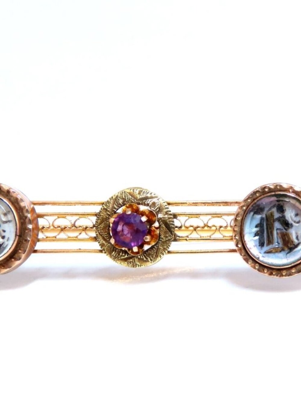 Antique Amethyst Edwardian Deco Pin 14kt*